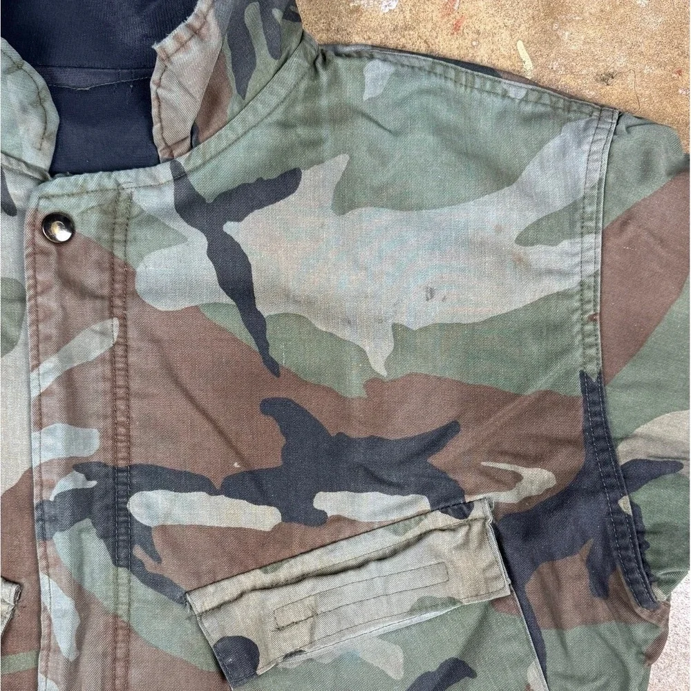 VTG US Army Chemical Protective Jacket‎ Olive Drab Large 80s Military Surplus